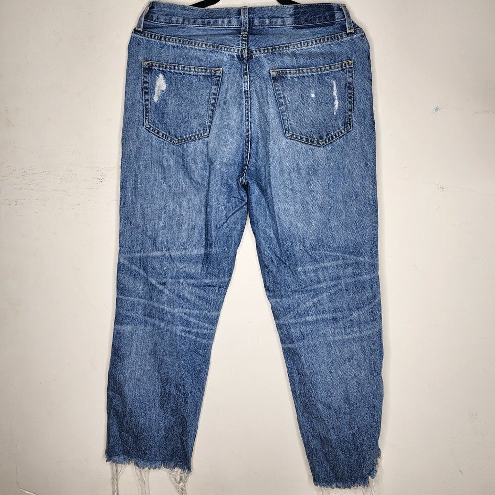 Etica Tyler Vintage Style Distressed Straight Leg Ankle Jean Blue Denim, sz 27 - Picture 7 of 13